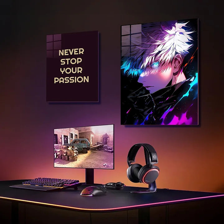 Neon Gaze Satoru Gojo Metallic Poster (Limited Edition)