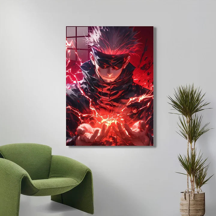 Satoru Gojo Flame Metallic Poster (Limited Edition)