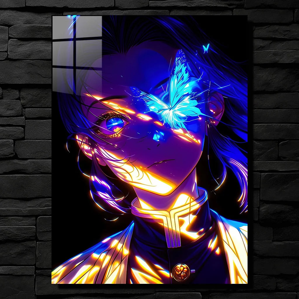Butterfly Girl Glowing Metallic Poster (Limited Edition)