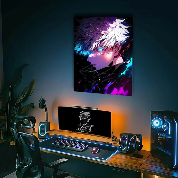 Neon Gaze Satoru Gojo Metallic Poster (Limited Edition)
