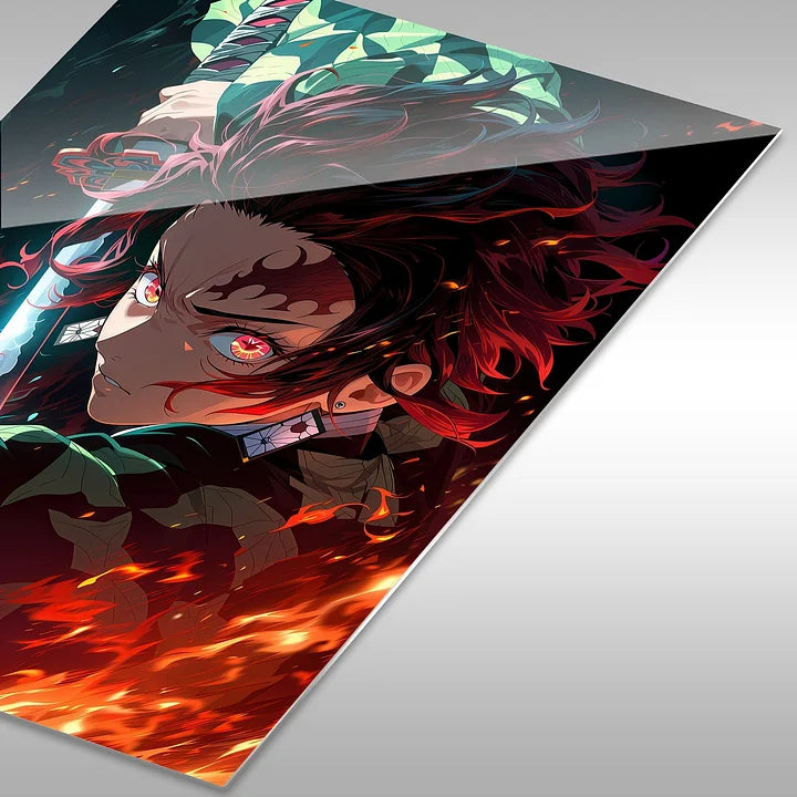 Tanjiro Fire Metallic Poster (Limited Edition)