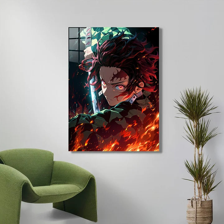Tanjiro Fire Metallic Poster (Limited Edition)