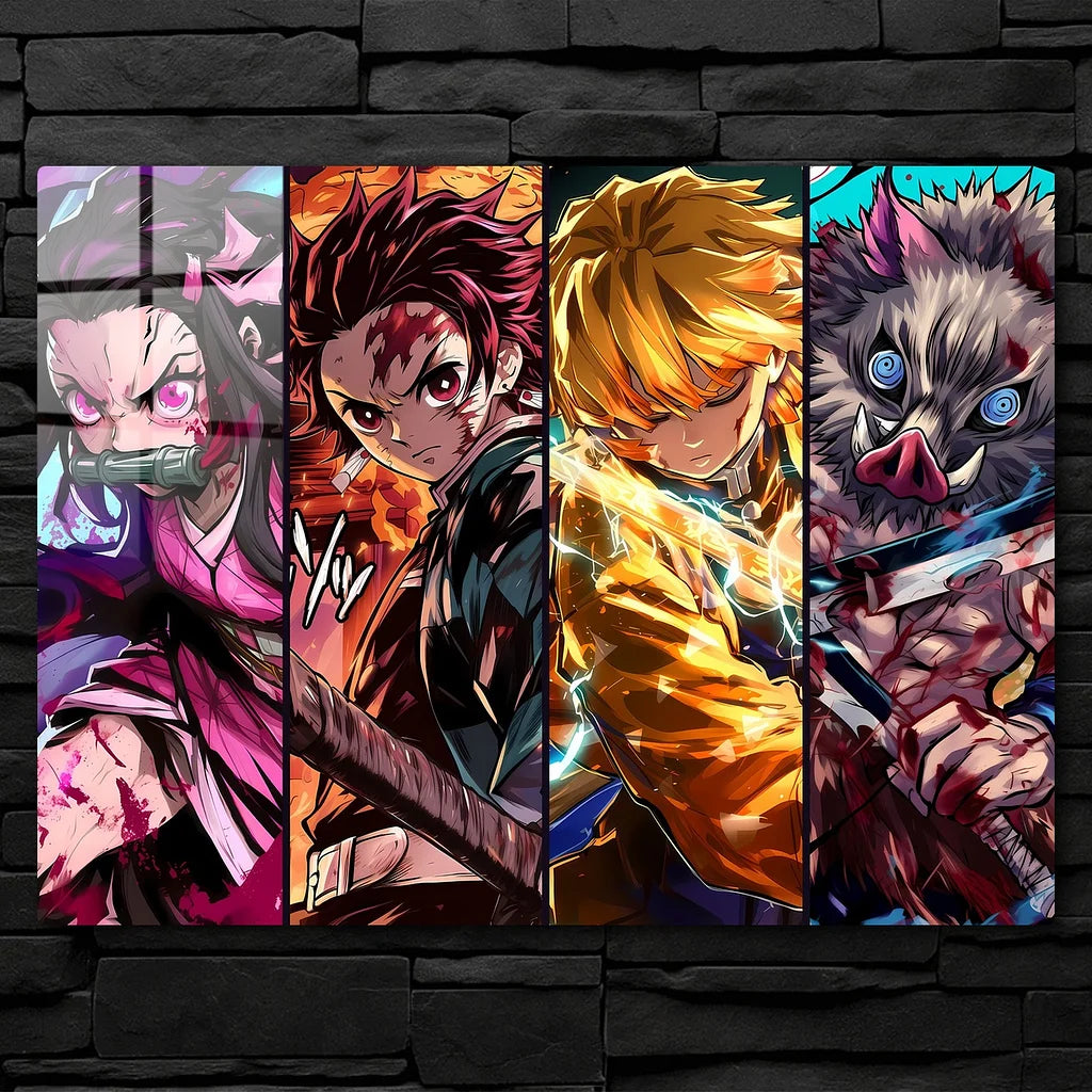 Tanjiro Kamado Nezuko Kamado Mettalic Poster