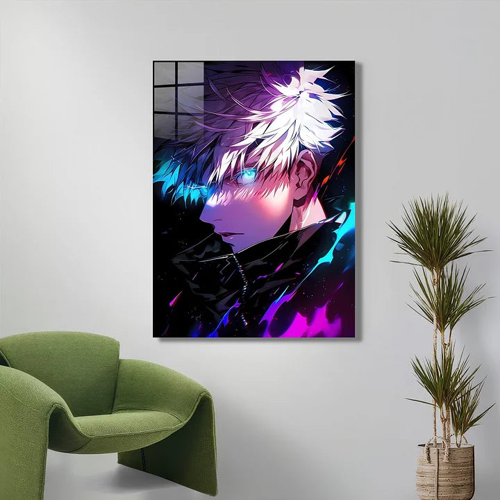 Neon Gaze Satoru Gojo Metallic Poster (Limited Edition)