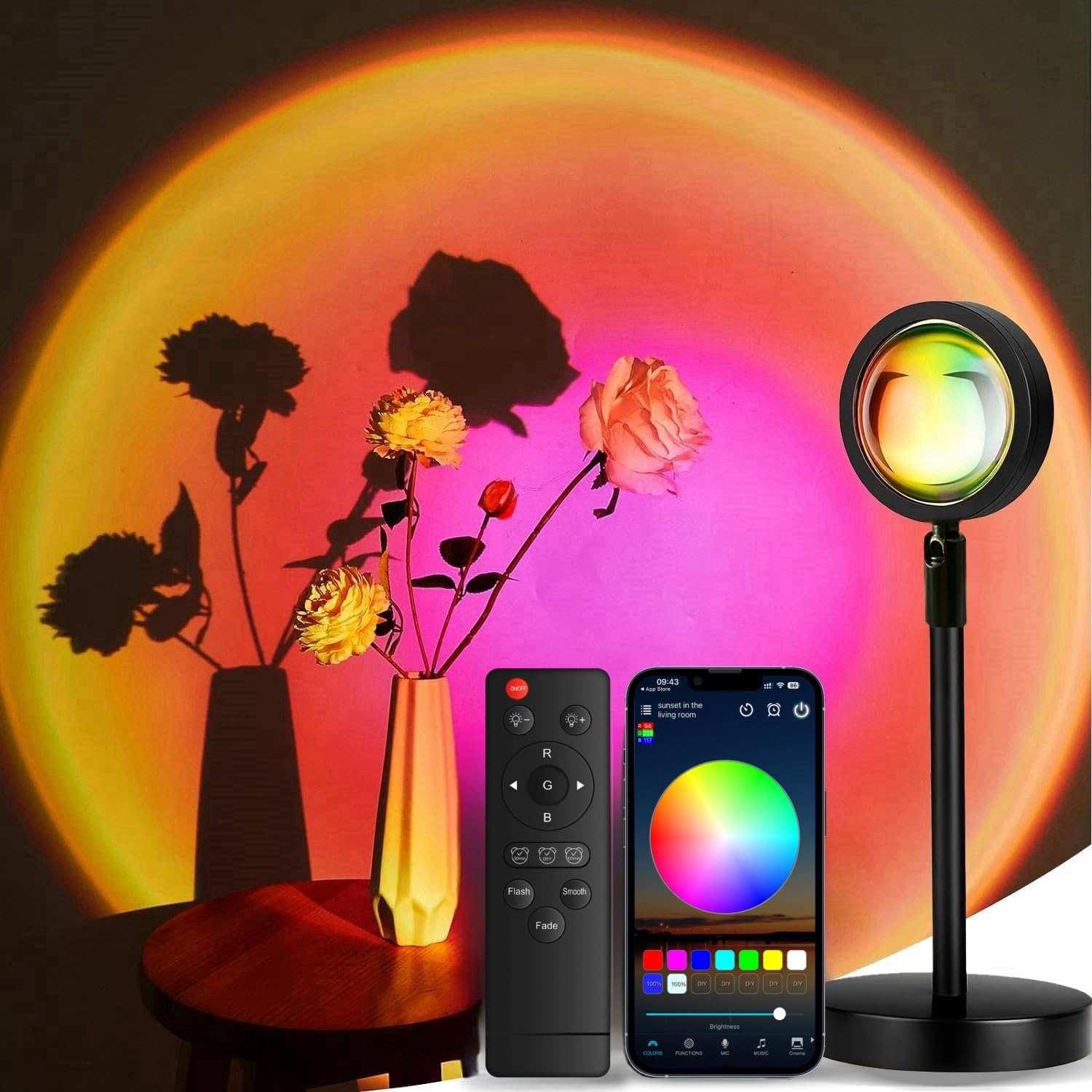 The Sunset Lamp™- App Control, Premium Metal Body Lamp