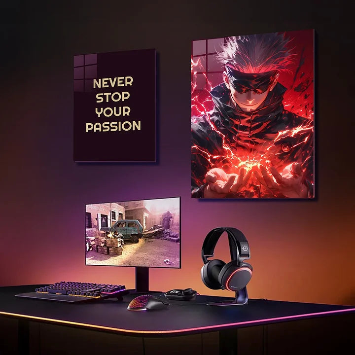 Satoru Gojo Flame Metallic Poster (Limited Edition)