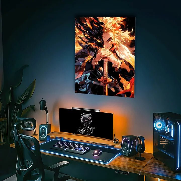 Rengoku Kyojuro Flaming Metallic Poster (Limited Edition)