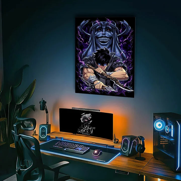 Sung Jinwoo Shadow Monarch Metallic Poster