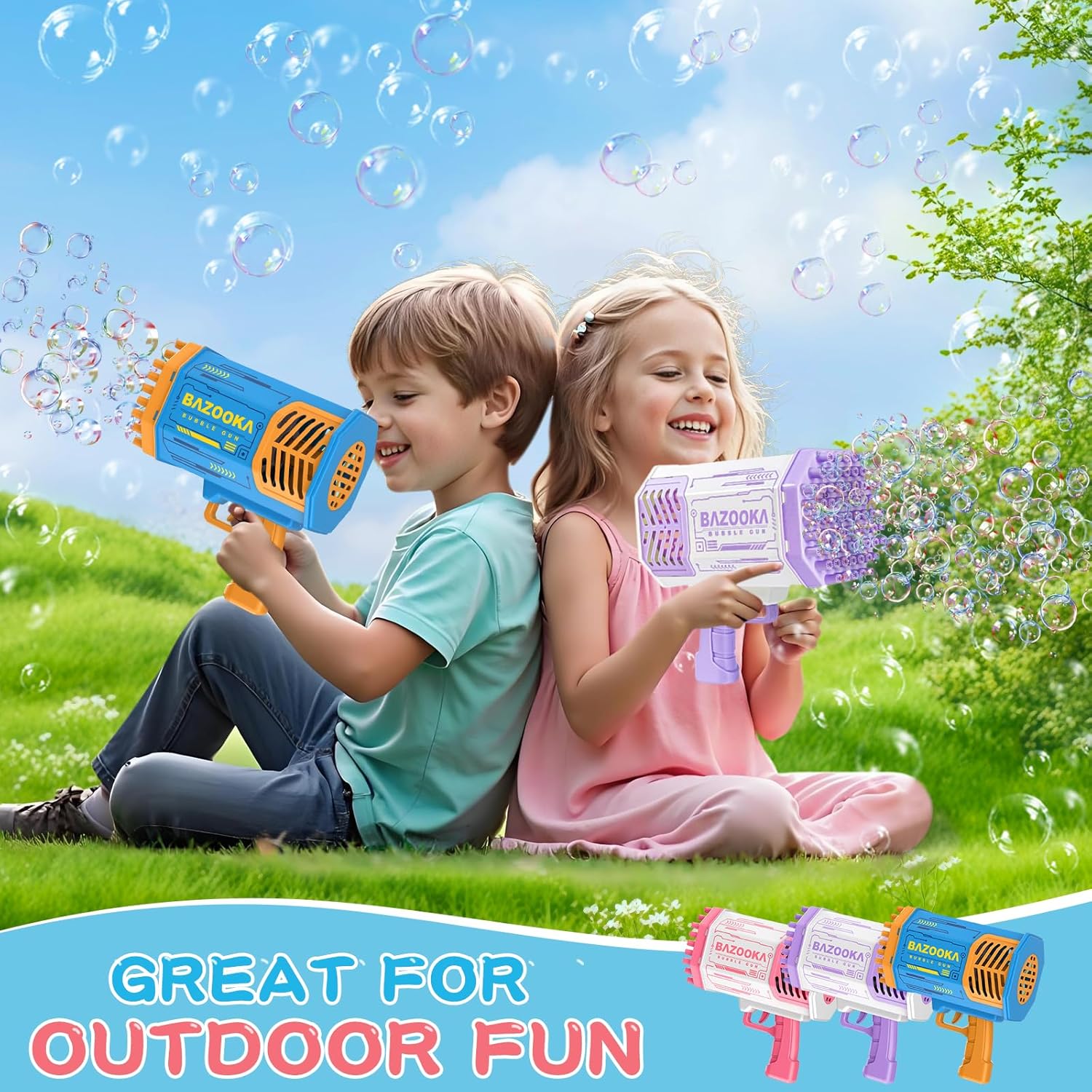 Bubble Gun™ - perfect gift for kids and adults, most powerful Bubble Shooter