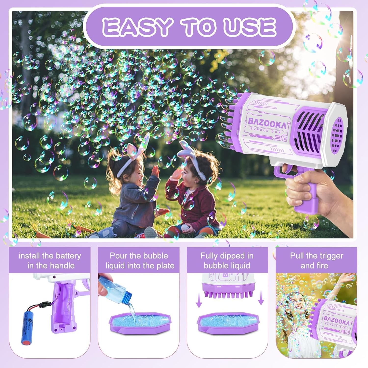 Bubble Gun™ - perfect gift for kids and adults, most powerful Bubble Shooter