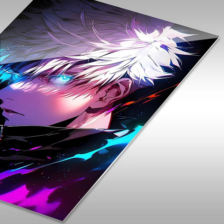 Neon Gaze Satoru Gojo Metallic Poster (Limited Edition)