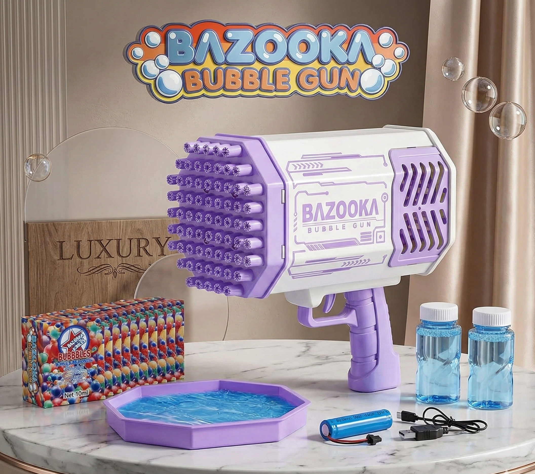 Bubble Gun™ - perfect gift for kids and adults, most powerful Bubble Shooter
