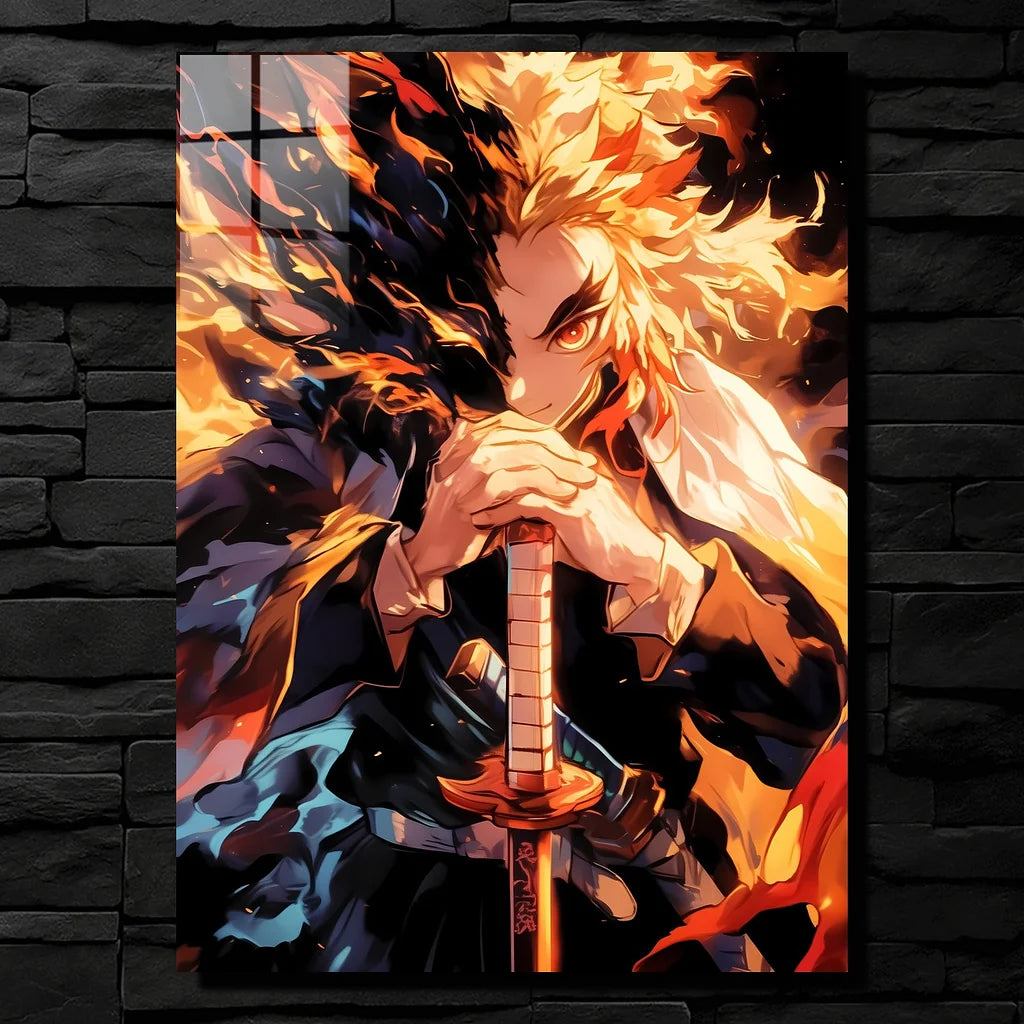 Rengoku Kyojuro Flaming Metallic Poster (Limited Edition)