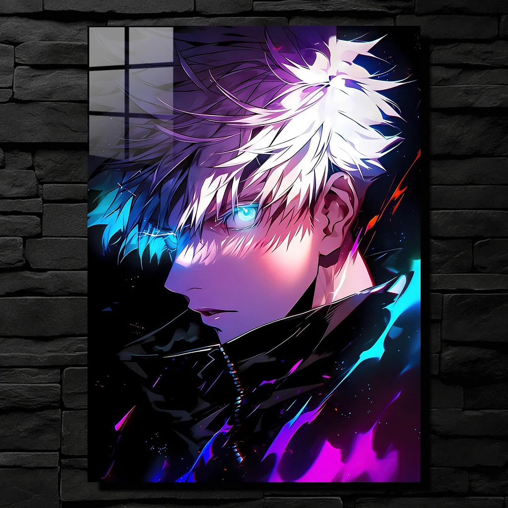 Neon Gaze Satoru Gojo Metallic Poster (Limited Edition)