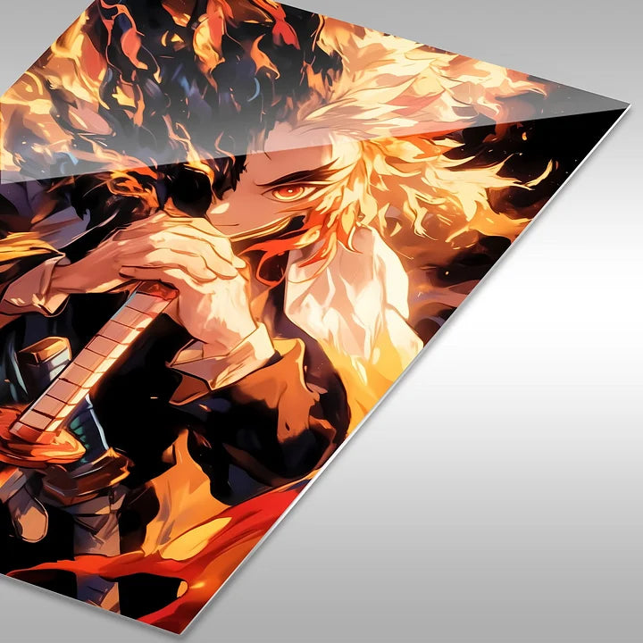 Rengoku Kyojuro Flaming Metallic Poster (Limited Edition)
