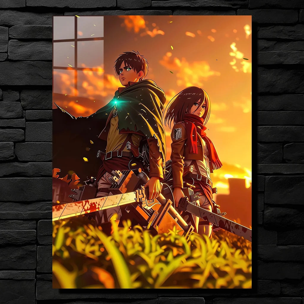 Eren Mikasa Ackerman Epic Metallic Poster
