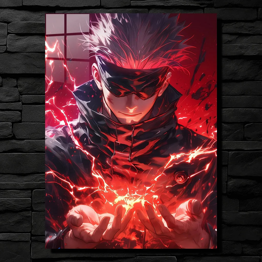 Satoru Gojo Flame Metallic Poster (Limited Edition)