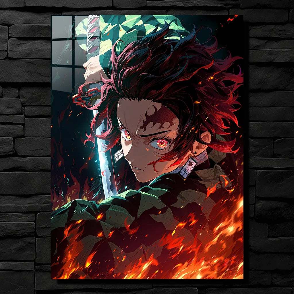 Tanjiro Fire Metallic Poster (Limited Edition)
