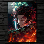 Tanjiro Fire Metallic Poster (Limited Edition)