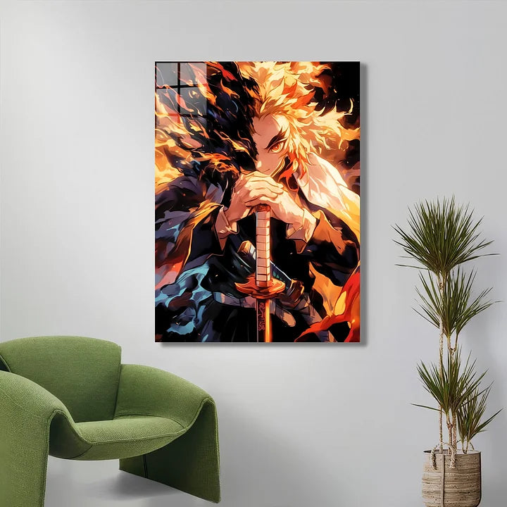 Rengoku Kyojuro Flaming Metallic Poster (Limited Edition)