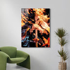 Rengoku Kyojuro Flaming Metallic Poster (Limited Edition)