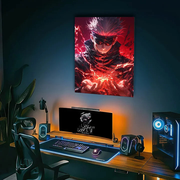 Satoru Gojo Flame Metallic Poster (Limited Edition)